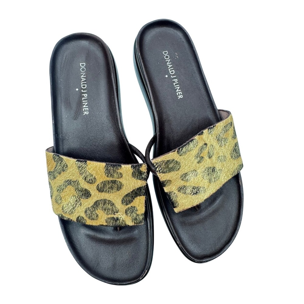Donald Pliner Fifi Slip On Sandal Women's Size 7M Black Leopard - Picture 5 of 12